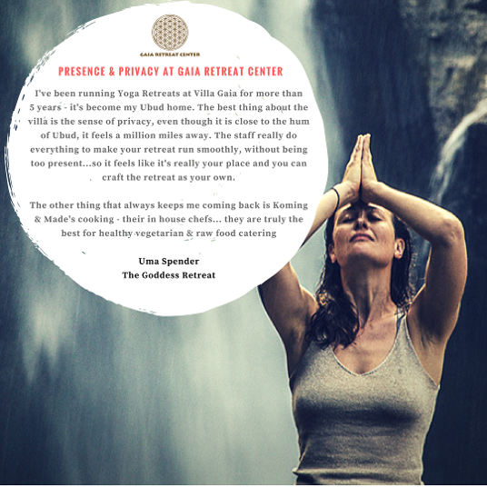 Uma Spender Yoga Testimonial Gaia Retreat Center in Ubud Bali
